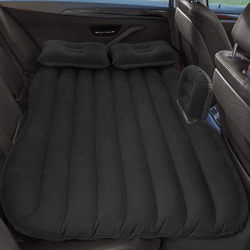 Inflatable Car Mattress Black Stripe Portable Camping Rest Air Bed Travel Compact Sleeping Kit Essentials