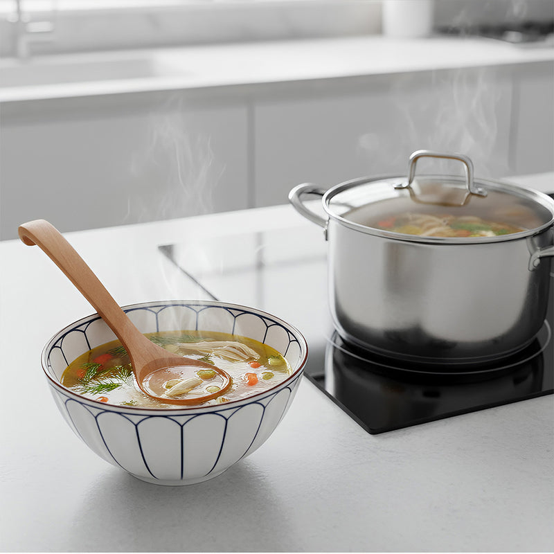 Anygleam Natural Superba 2pcs Wooden Spoon Soup Kitchen Tableware