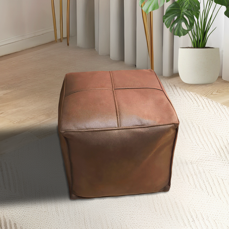 Anyhouz PC 40cm Premium Leather Pillow with Soft EPP Particle Insert for Ultimate Comfort Home Decor