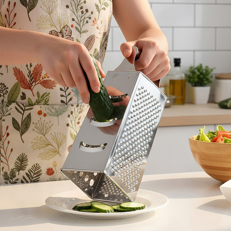 Anygleam Silver Stainless Steel Food Slicer – Multi-Function Kitchen Tool for Fruits, Vegetables & More