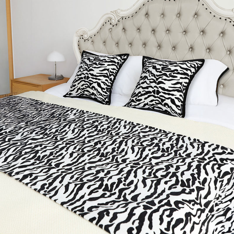 1.5m Bed Light Luxury Mottled Bed Banner Vintage Scarf Runner Bedding Tail Pad Flag For Home Hotel 3Pcs Set