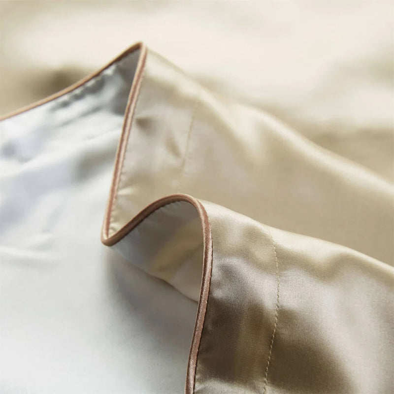 ANYHOUZ Pillowcase 51x66cm Gold Pure Real Silk For Comfortable And Relaxing Home Bed
