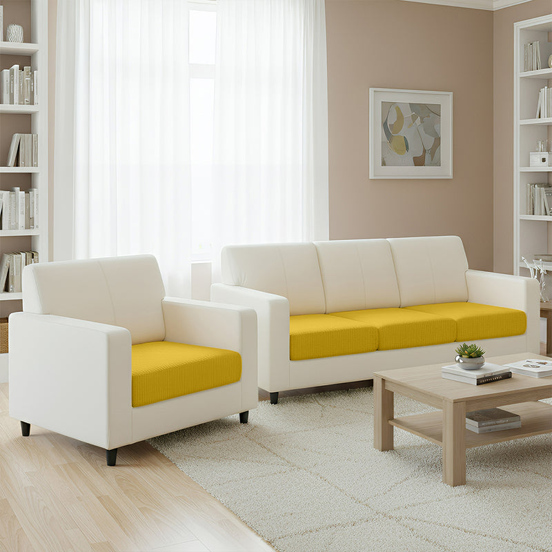 Anyhouz Sofa Cover – Yellow Polyester, Thick Stretchable, 1Pc Living Room Chair