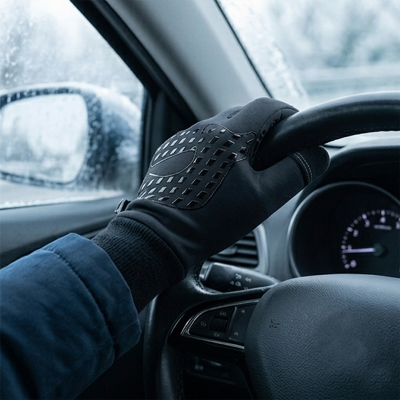 Black Thermal Touchscreen Gloves – Anti‑Slip Winter Sports Gloves for Men & Women