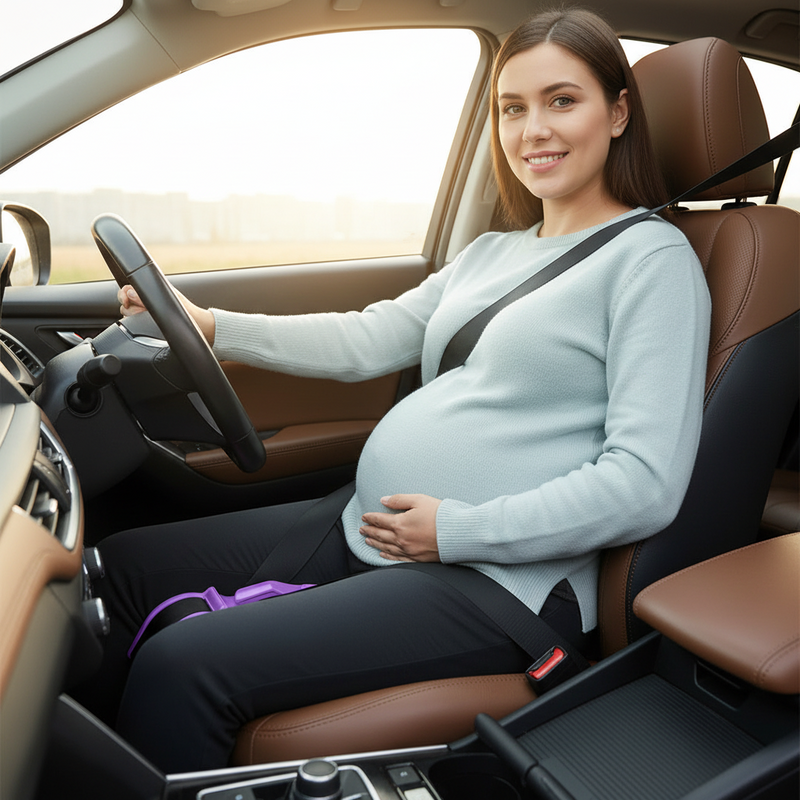Anyseat Pregnant Car Seat Belt Purple for Comfort and Safety Maternity Moms Belly Protection