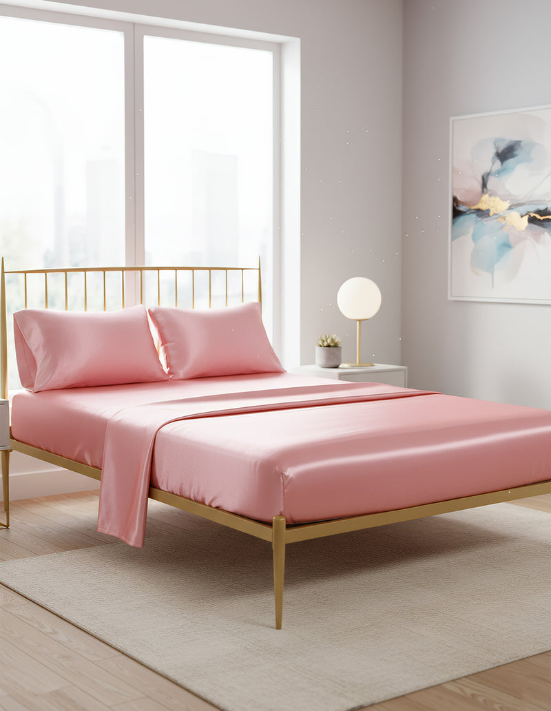 Anycozy Fitted Sheet King Size Jade Luxury Silky Beddings Set with Pillow Cases