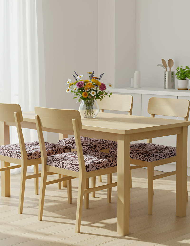 Anyseat Purple Vintage Vine Pattern Print Chair Cover – Stretch Washable Removable Seat Cover for Dining & Kitchen