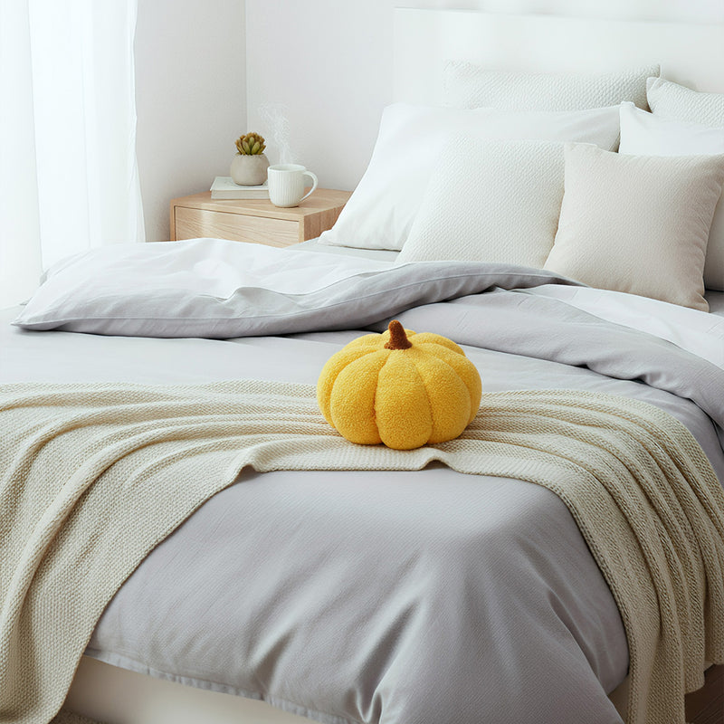 Anypillow Yellow Lamb Fleece Pumpkin Plush Throw Pillow
