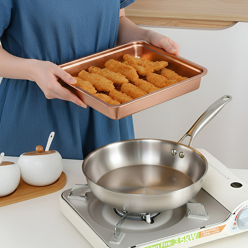 Anygleam Rose Gold Stainless Steel Crisper Box – 1Pc Food Grade Food Storage Container with Lid