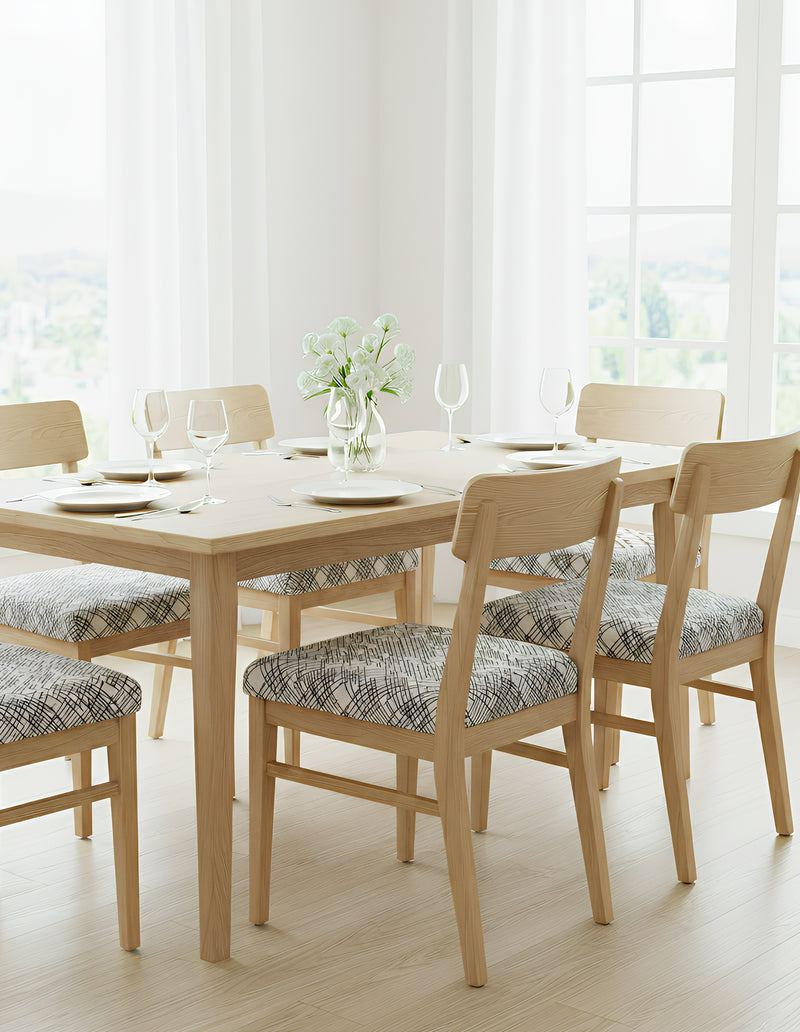 Anyseat Grey Random Lines Stretch Print Chair Cover – Stretch Washable Removable Seat Cover for Dining & Kitchen