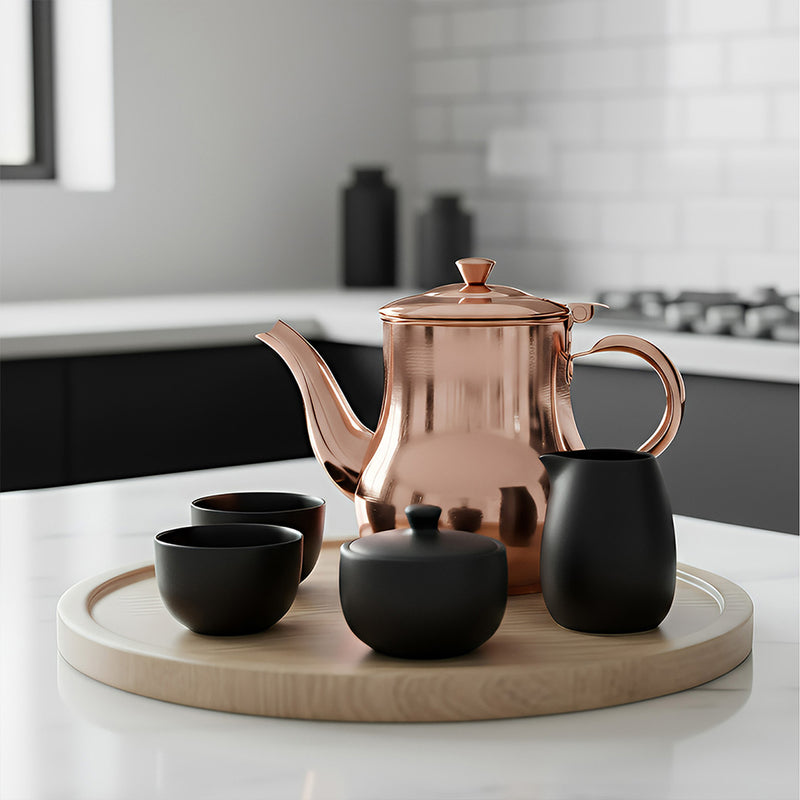 Anygleam Rose Gold Stainless Steel Teapot with Filter – Multi-Purpose Kettle for Coffee, Tea, Oil & Seasonings