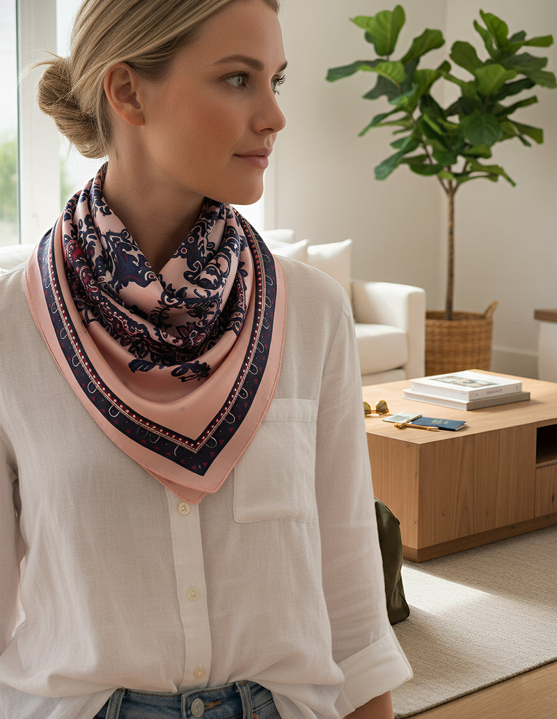 Anyyou Fashion Premium Satin Square Scarf – Khaki Silk-Feel Neckwrap for Women