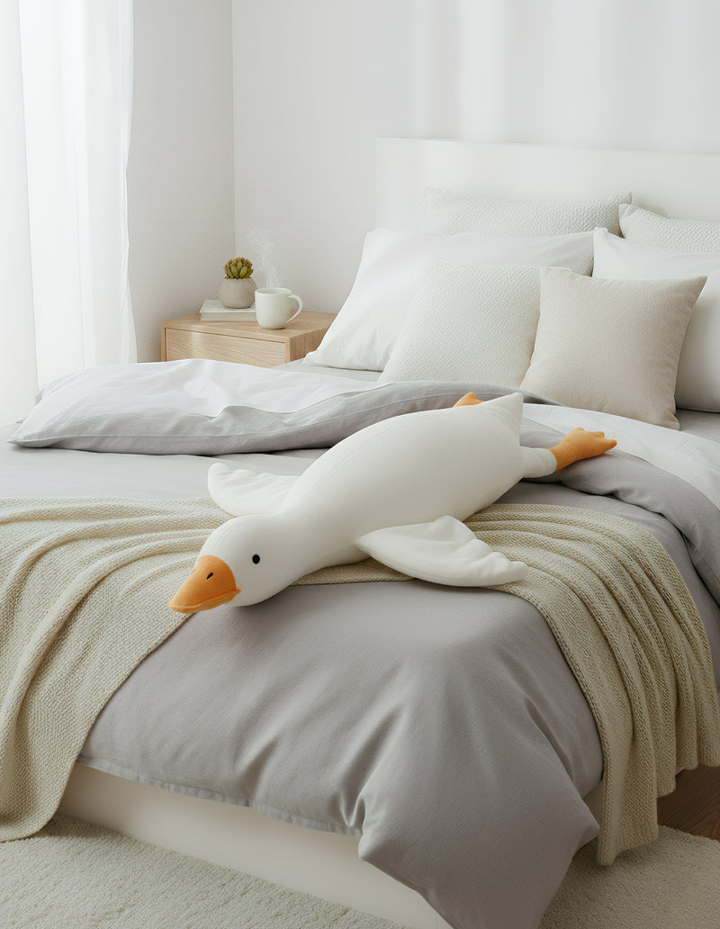 Anypillow Side Sleep Body Pillow Cute Huge White Goose Stuffed Animal Sleeping Pillow 90CM