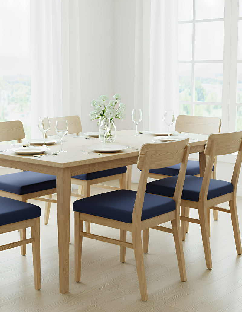 Anyseat Navy Blue Plain No Print Chair Cover – Stretch Washable Removable Seat Cover for Dining & Kitchen