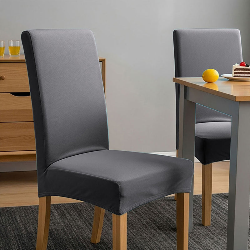Anyseat Dark Grey Velvet Dining Chair Cover – Plush Stretchable Slipcover for Kitchen & Dining Room Chairs