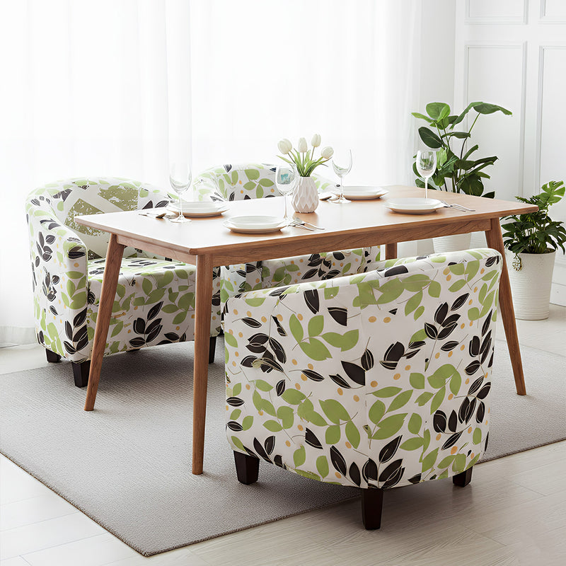 Anyseat White Leaf Chair Cover – Plain Dustproof Tub Slipcover for Home Décor