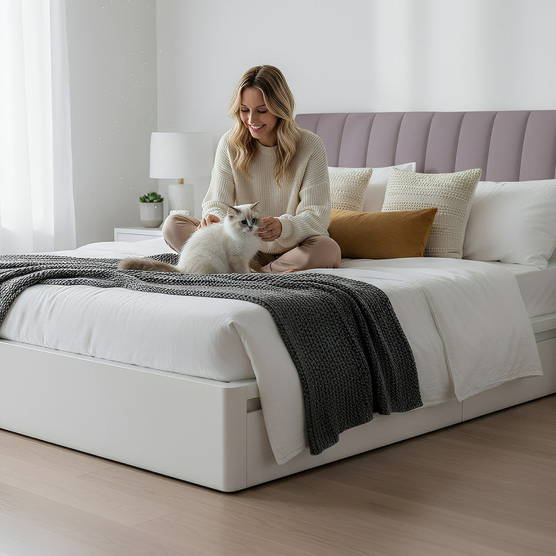 Anycozy  Headboard Cover Light Gray Short Plush Super Soft Smooth Quilted Velvet Bed Back Dust Protector Cover 170x70cm