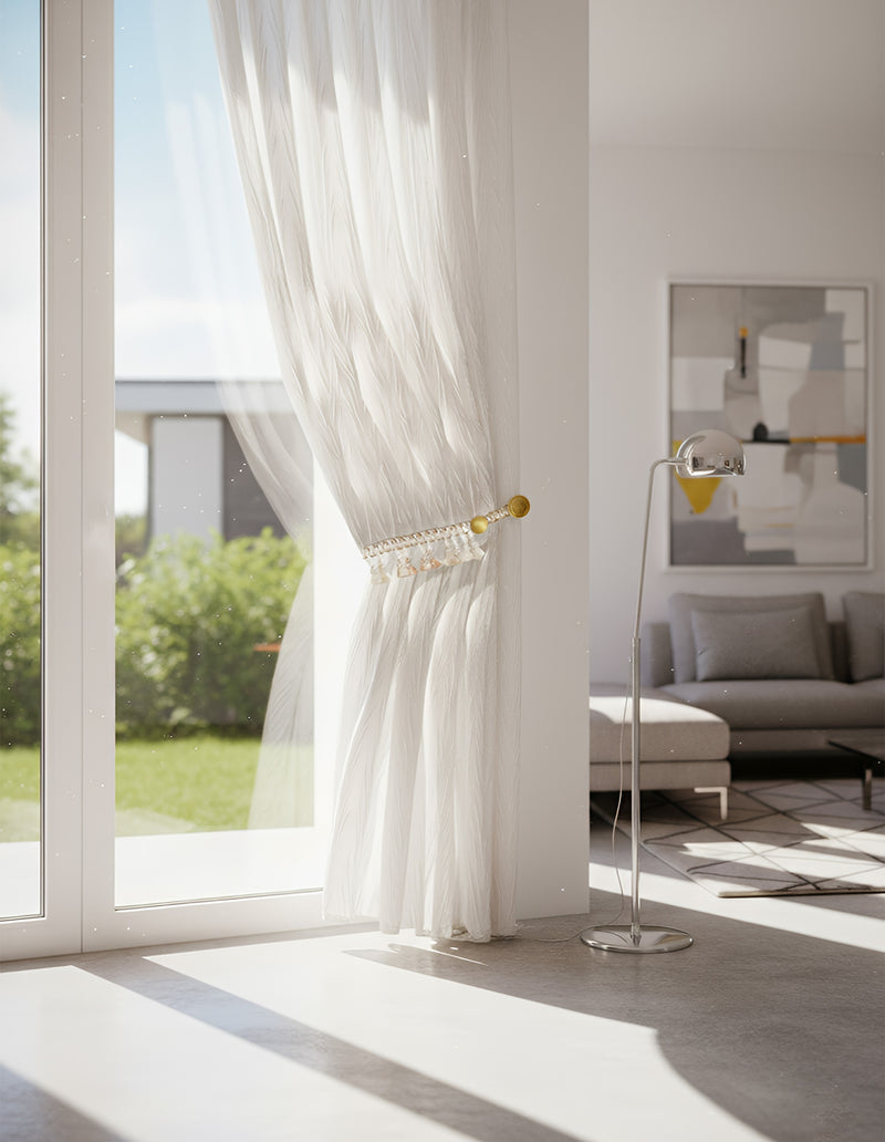 Anydrape Curtain White 500cmx250cm Sheer Transparent Line Window Home Curtain
