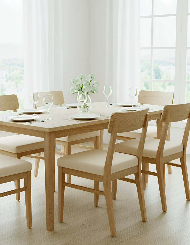 Anyseat Beige Plain No Print Chair Cover – Stretch Washable Removable Seat Cover for Dining & Kitchen