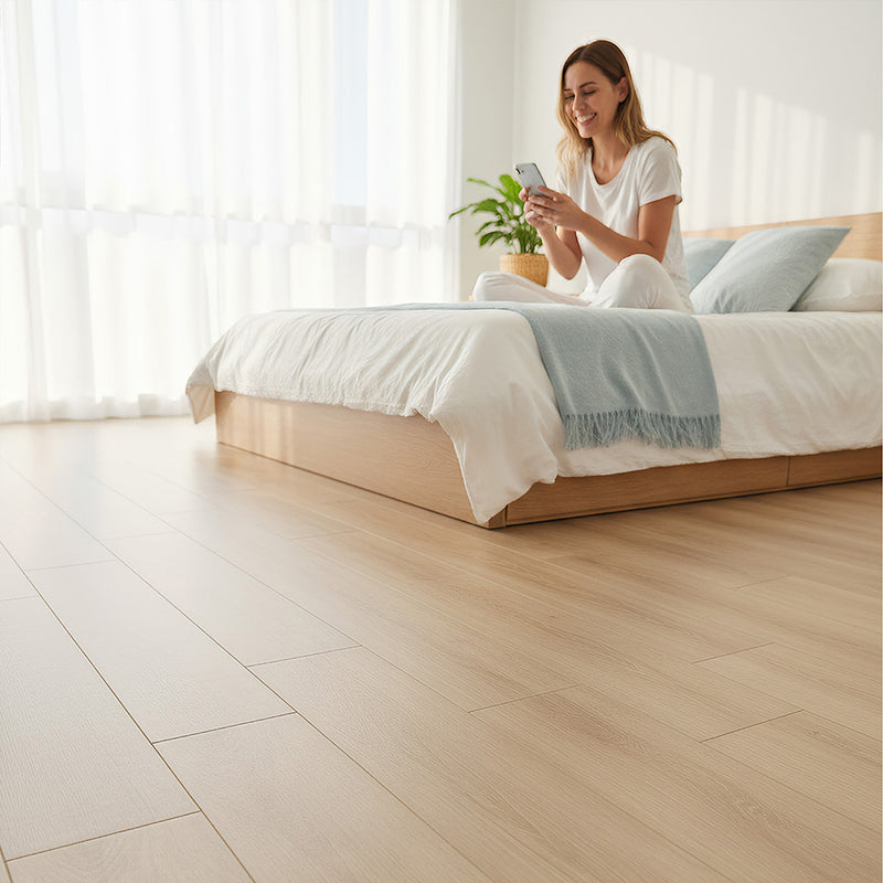 ANYHOUZ 20pcs Vinyl Floor Tile Natural Oak Wood Grain Waterproof