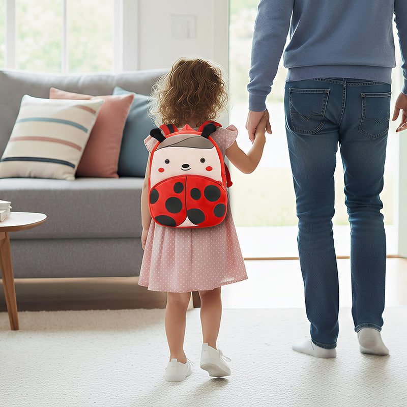 Anypack  3D Red Ladybug Kids School Backpack Cute Cartoon Animal Style Children Toddler Plush Bag Perfect Accessories For Boys and Girls
