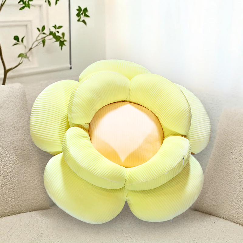 Anyseat Seat Cushion 2PC Green Double Flower Shape Soft Bedside Floor Plush Pillow Home Decor