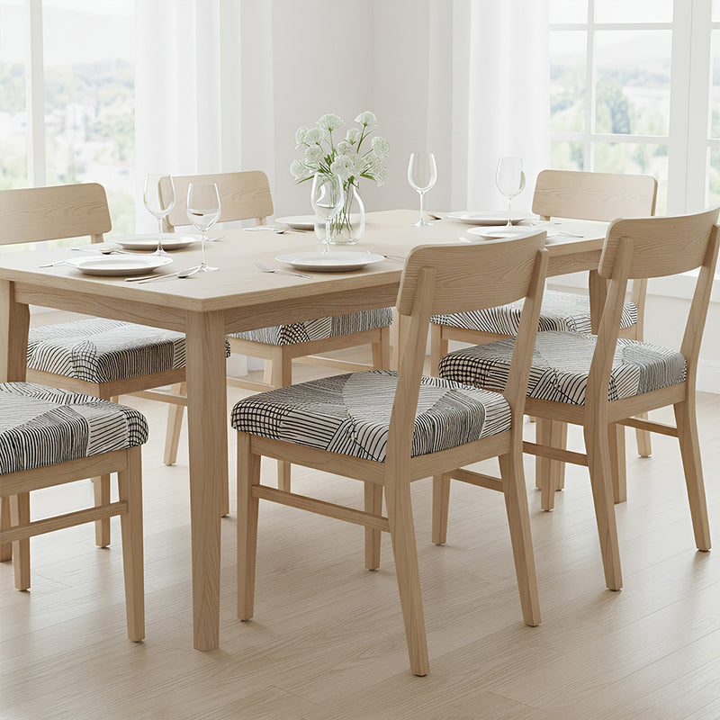 Anyseat White Simple Linear Pattern Print Chair Cover – Stretch Washable Removable Seat Cover for Dining & Kitchen