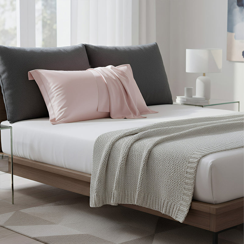 Anypillow Pillowcase 50x75cm Pink Natural Mulberry Silk For Comfortable And Relaxing Home Bed