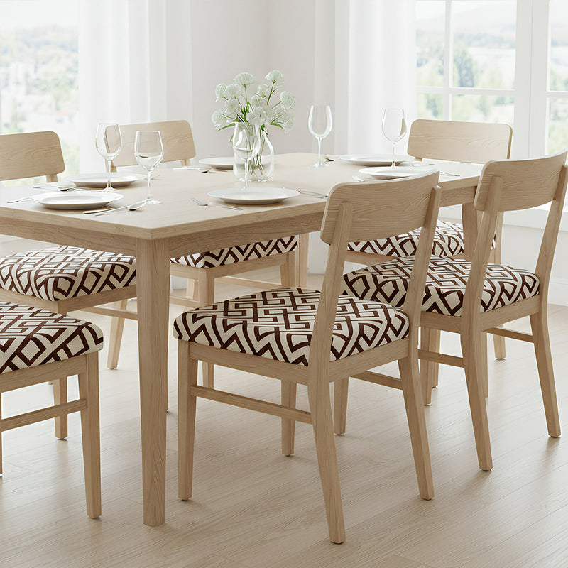 Anyseat Brown and Light Beige Print Chair Cover – Stretch Washable Removable Seat Cover for Dining & Kitchen
