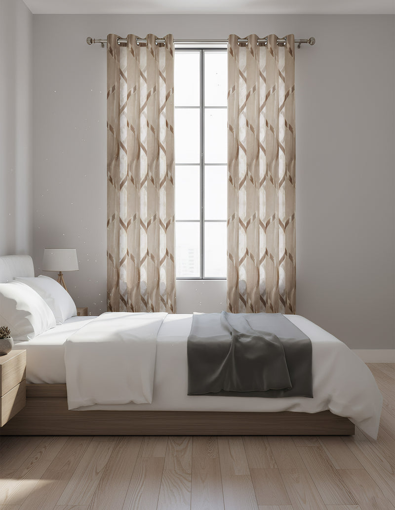 Anydrape Brown Luxury Retro Curtains – Modern Textured Drapes for Living Room, Bedroom & Dining Decor