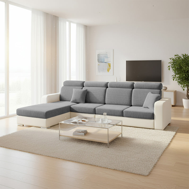 Anyseat L‑Shape Sofa Cover Dark Gray Chenille Polyester Thick Stretchable Cushion Protector for Living Room