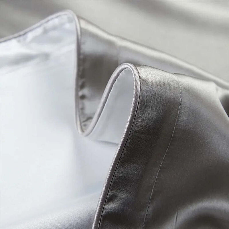 ANYHOUZ Light Gray Pure Silk Pillowcase 50x75cm Soft Smooth Luxury Bedding