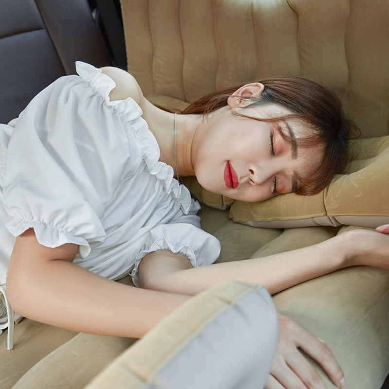 Anypack Beige Inflatable Car Boot Mattress Portable Camping Air Bed Travel Sleeping Essentials