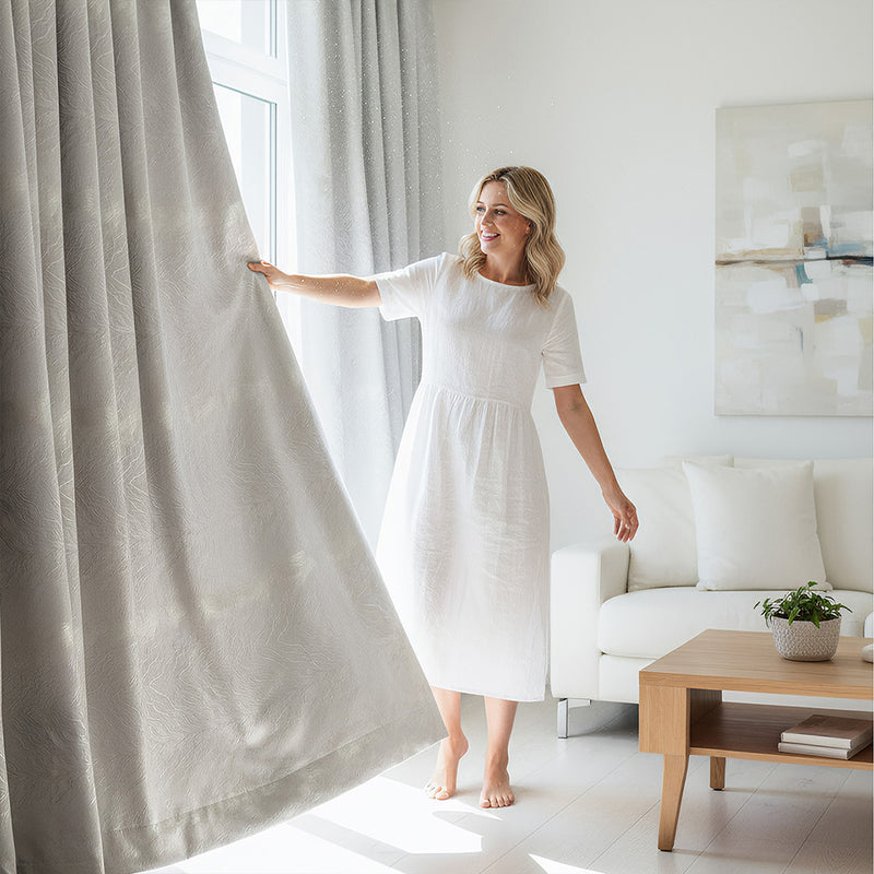 Anydrape Curtain Silver Gray 100cmx250cm  Fashion Luxury Curtains Window Decor