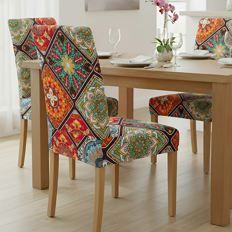 Anyseat Multi Color Floral Bohemian Style Pattern Print Elastic Chair Cover – Plain Dining Slipcover & Home Décor