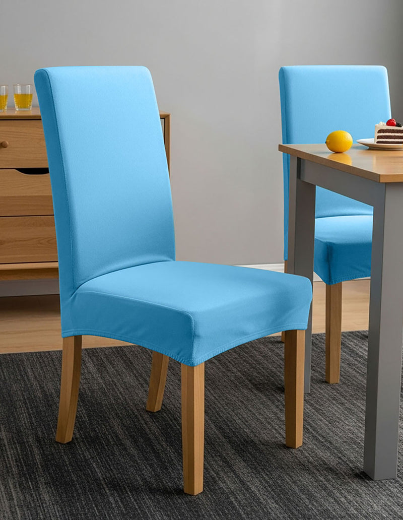 Anyseat Sky Blue Velvet Dining Chair Cover – Plush Stretchable Slipcover for Kitchen & Dining Room Chairs