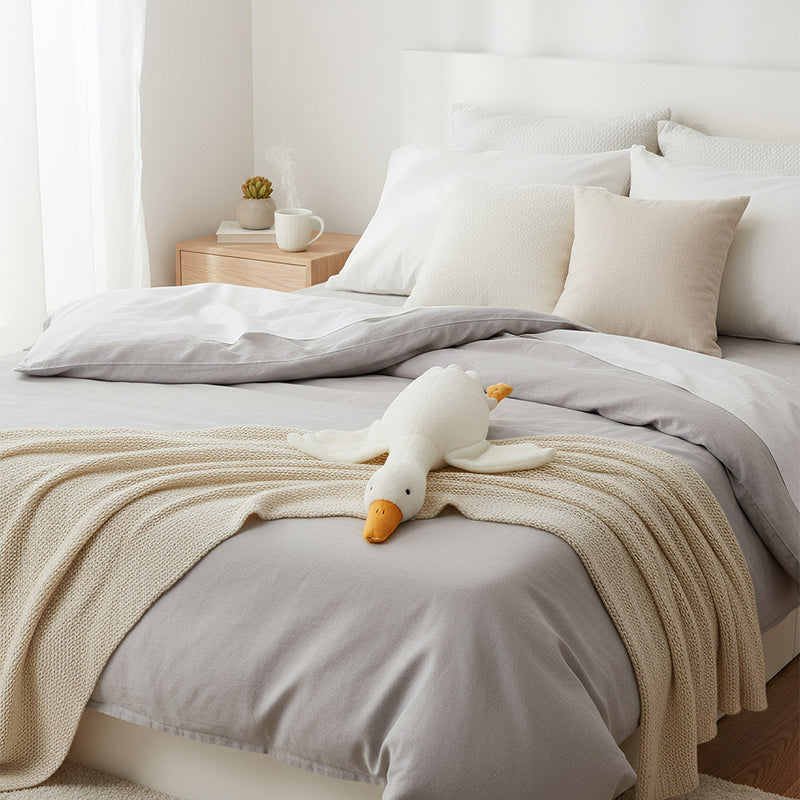 Anypillow Side Sleep Body Pillow Cute Huge White Goose Stuffed Animal Sleeping Pillow 50CM