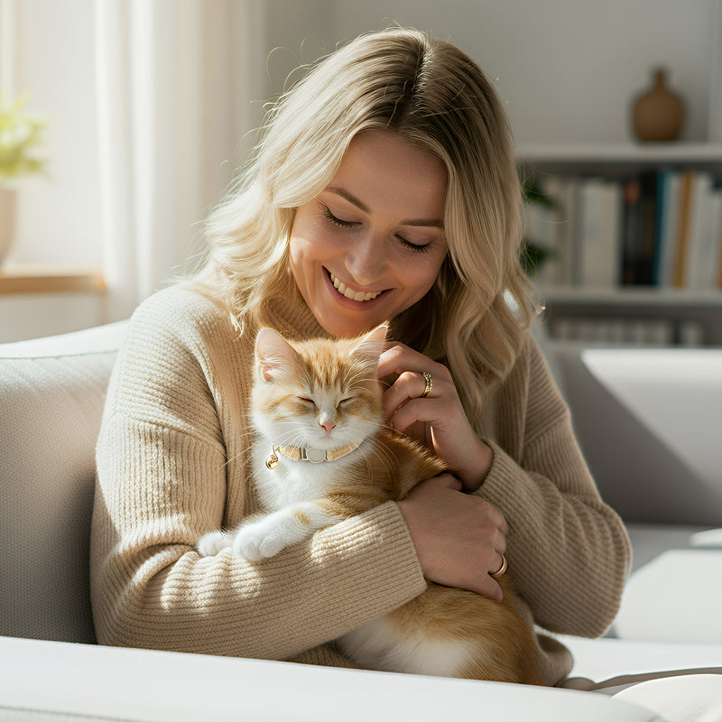 ANYWAGS Cat Collar Brown Small with Safety Buckle, Bell, and Durable Strap Stylish and Comfortable Pet Accessory