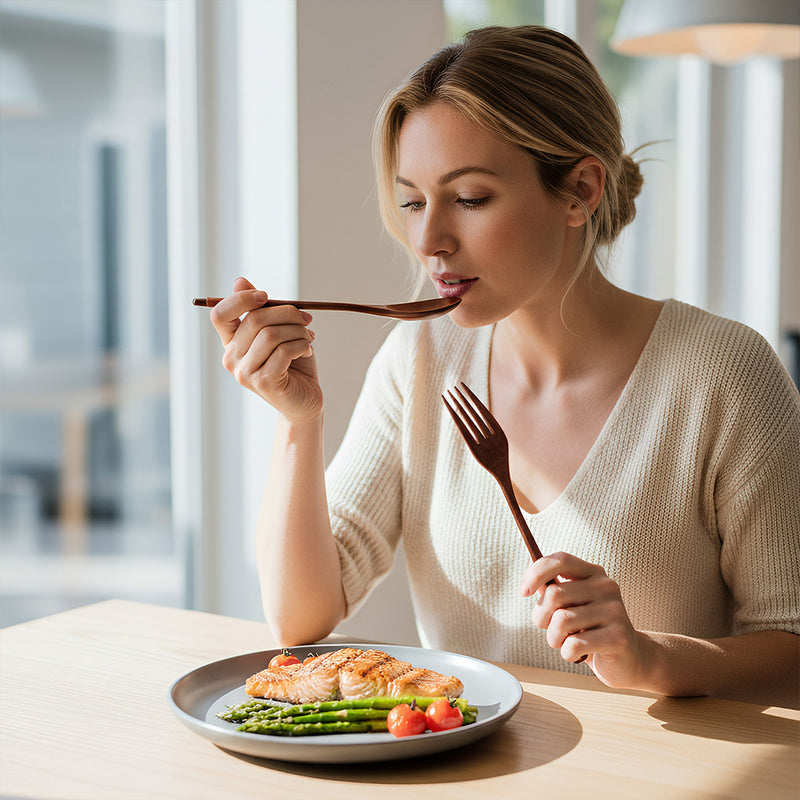 Anygleam Orange Wooden Spoon and Fork Set – 2pcs Tableware