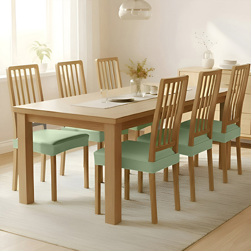 Anyseat Chair Cover Light Green PU Leather Seat Slipcover Chair Cover for Kitchen Hotel Banquet Dining Living Room