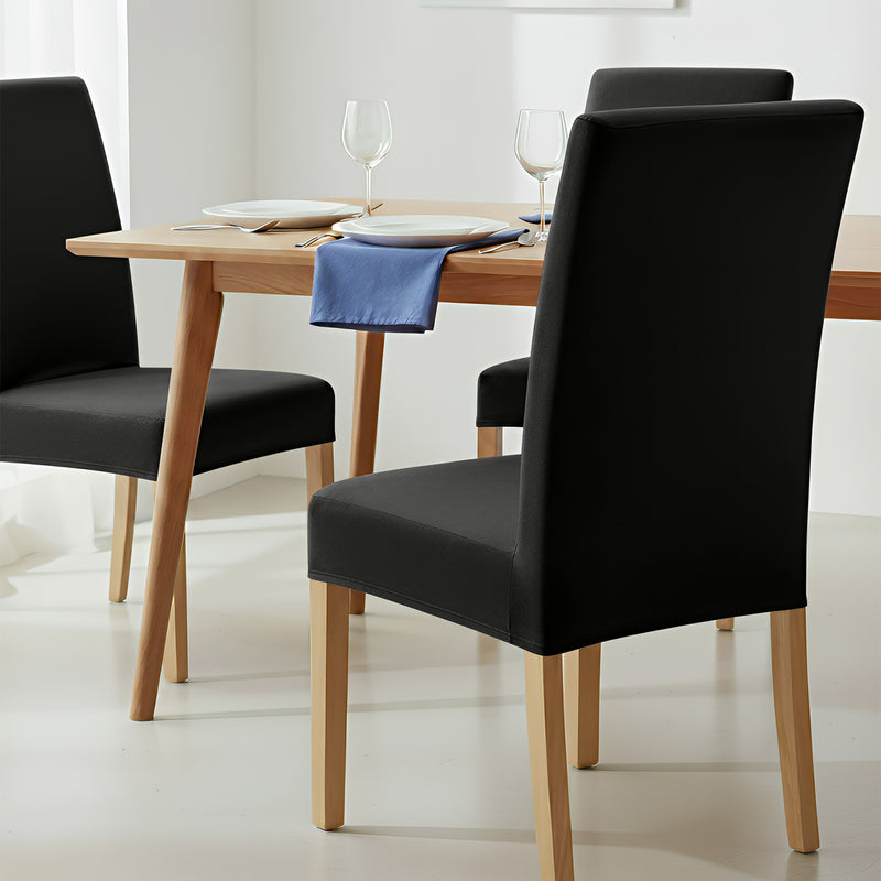 Anyseat Black Velvet Dining Chair Cover – Plush Stretchable Slipcover for Kitchen & Dining Room Chairs