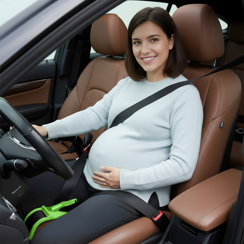 Anyseat Pregnant Car Seat Belt Green for Comfort and Safety Maternity Moms Belly Protection