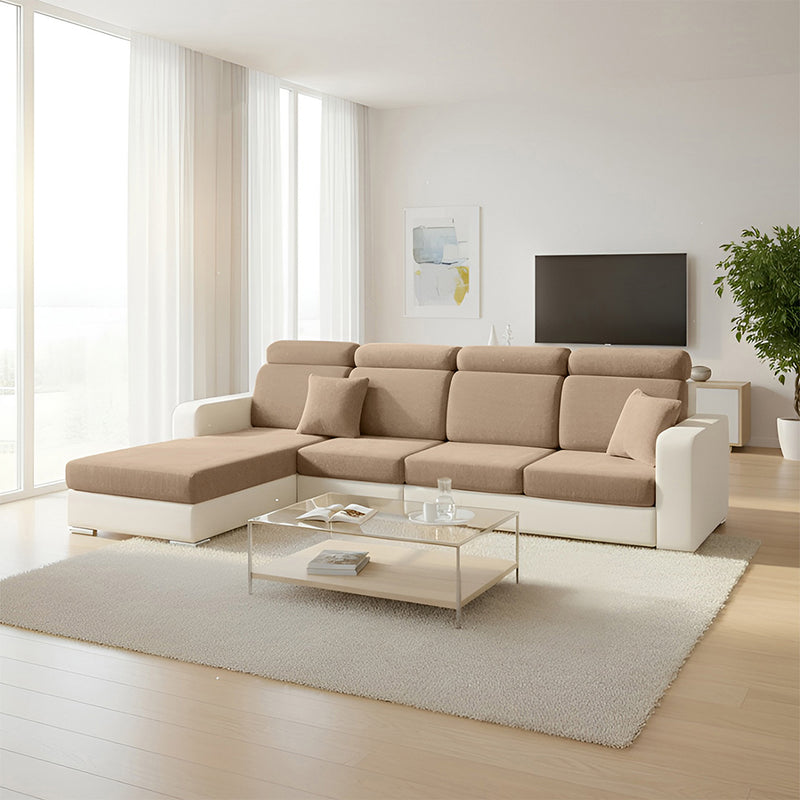 Anyseat L‑Shape Sofa Cover Coffee Chenille Polyester Thick Stretchable Cushion Protector for Living Room