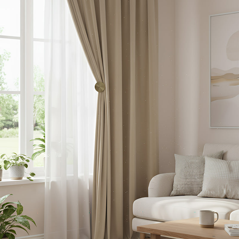 Anydrape 300cm Light Pawn High Quality Modern Velvet Blackout Curtains for Living Room Bedroom Dining Luxury Window Drape