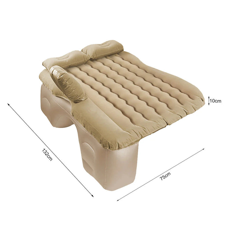 Anypack 2X Beige Ripple Inflatable Car Mattress Portable Camping Air Bed Travel Sleeping Kit Essentials