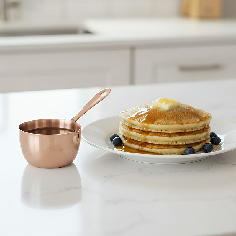 Anygleam Cookware Pouring Pots 1PC Rose Gold Mini Sauce Heating Stainless Steel Kitchen Chocolate Pot Butter Milk Drip Pot Small With Handle