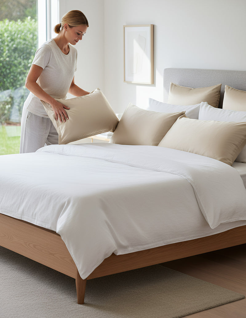 ANYHOUZ Pillowcase 50x75cm Gold Pure Real Silk For Comfortable And Relaxing Home Bed