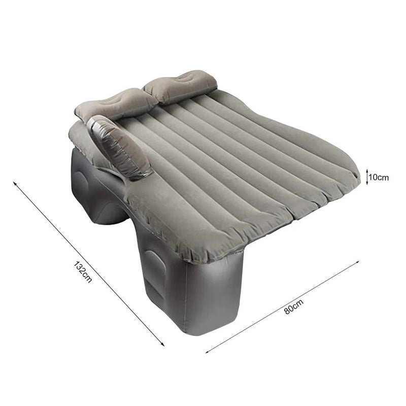 Inflatable Car Mattress 2PC Grey Stripe Portable Camping Rest Air Bed Travel Compact Sleeping Kit Essentials