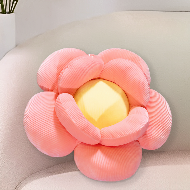 Anyseat Seat Cushion 2PC Red Double Flower Shape Soft Bedside Floor Plush Pillow Home Decor