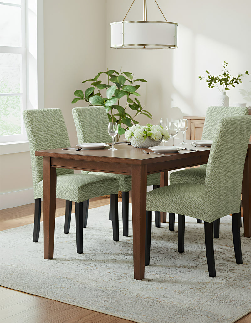 Anyseat Green Knitted Chair Cover – Elastic Anti‑Dirt Design for Dining, Kitchen, Wedding, Hotel & Banquet Use